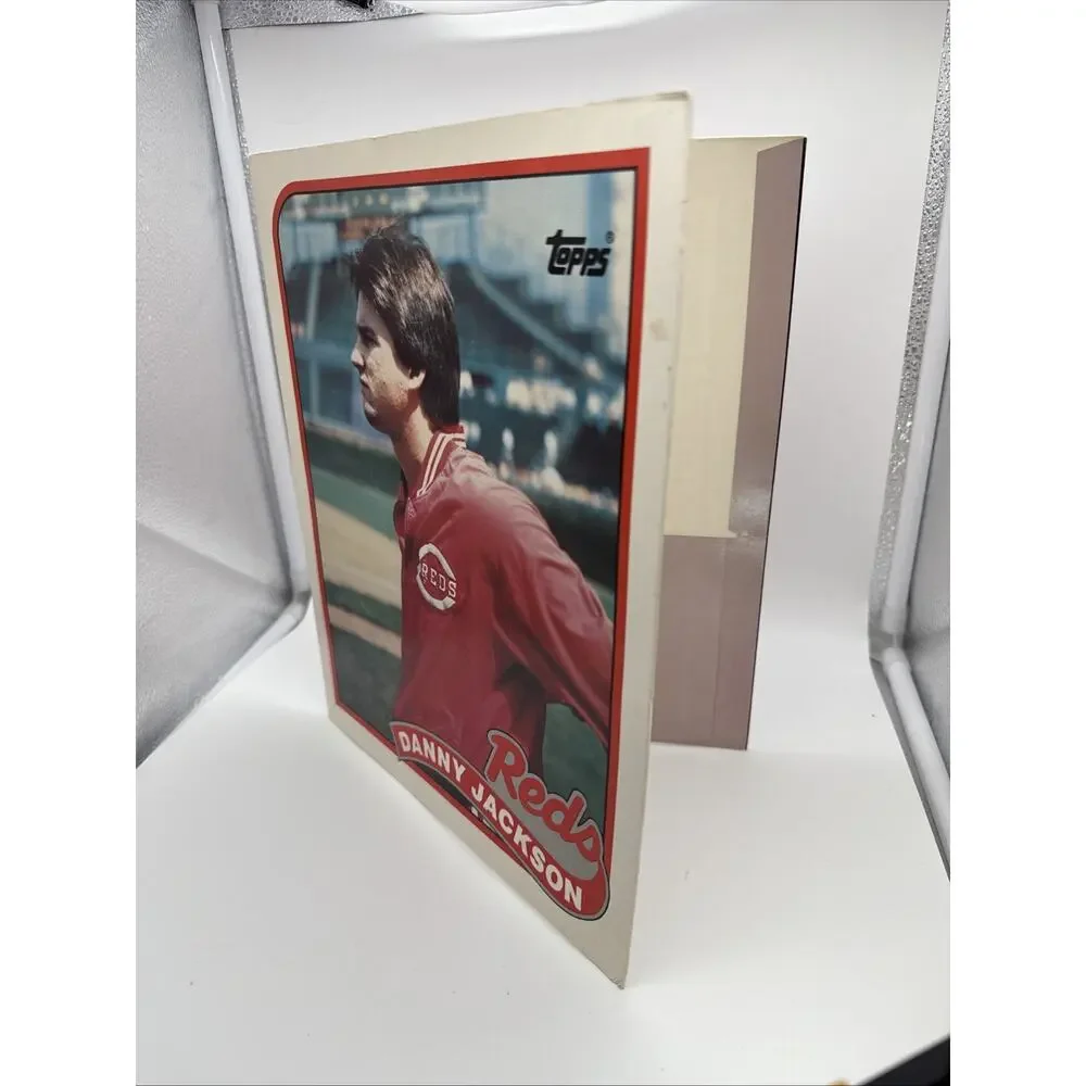Topps 1989 Duo-Tang Sports Shots MLB Pocket Folder Danny Jackson Reds Baseball